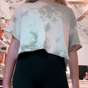 Full tilt green tie dye crop